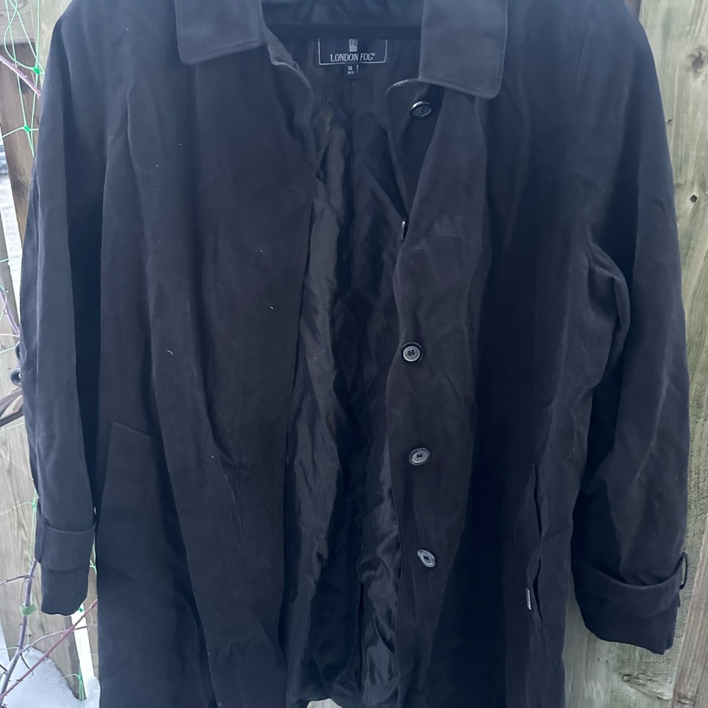 London Fog Black Trench Coat size 14